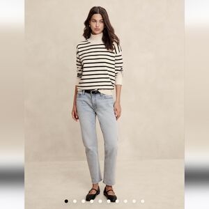 Banana Republic Perfectly Soft Oversized Turtleneck Sweater transition Cream
